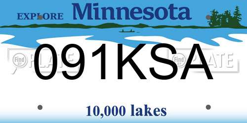 091KSA Minnesota License Plate