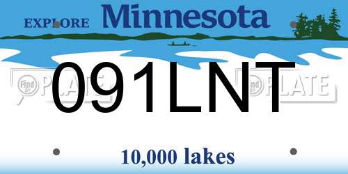 091LNT Minnesota License Plate