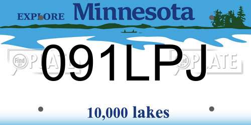 091LPJ Minnesota License Plate