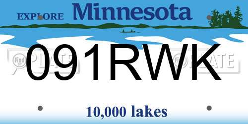 091RWK Minnesota License Plate