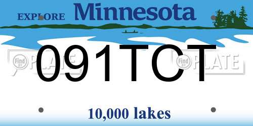 091TCT Minnesota License Plate