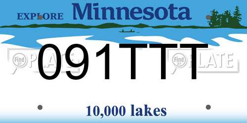 091TTT Minnesota License Plate