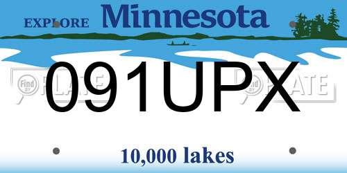 091UPX Minnesota License Plate