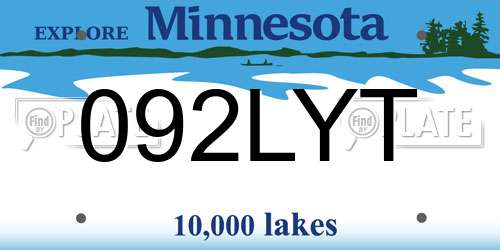 092LYT Minnesota License Plate
