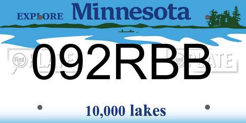 092RBB Minnesota License Plate