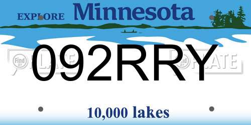 092RRY Minnesota License Plate