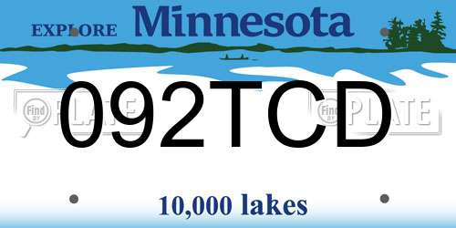 092TCD Minnesota License Plate