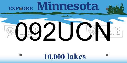 092UCN Minnesota License Plate