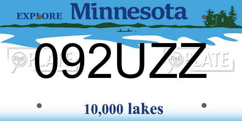 092UZZ Minnesota License Plate