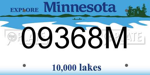 09368M Minnesota License Plate
