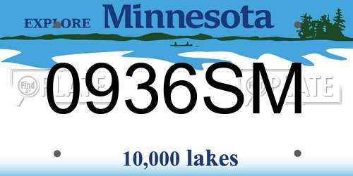 0936SM Minnesota License Plate
