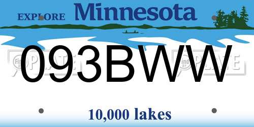 093BWW Minnesota License Plate