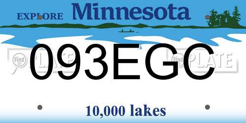 093EGC Minnesota License Plate