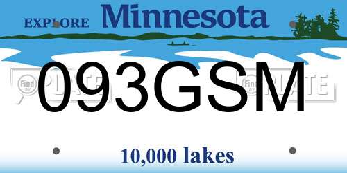 093GSM Minnesota License Plate