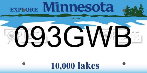 093GWB Minnesota License Plate