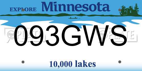 093GWS Minnesota License Plate