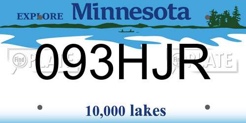 093HJR Minnesota License Plate