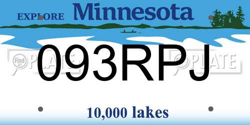 093RPJ Minnesota License Plate