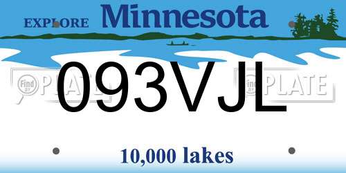 093VJL Minnesota License Plate