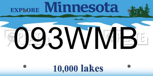 093WMB Minnesota License Plate
