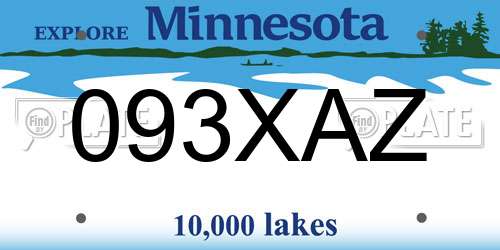 093XAZ Minnesota License Plate