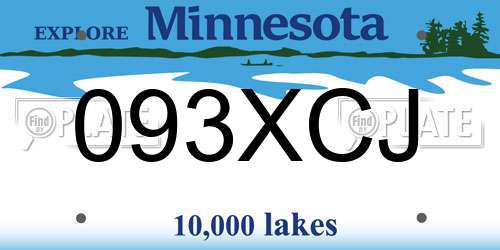 093XCJ Minnesota License Plate