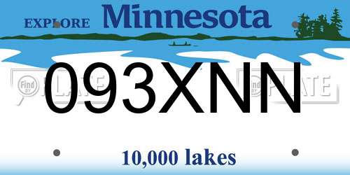 093XNN Minnesota License Plate