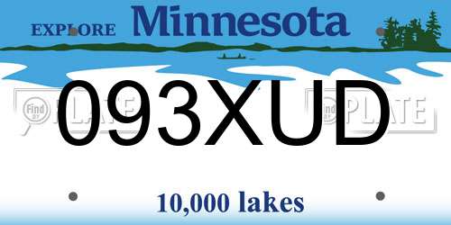 093XUD Minnesota License Plate