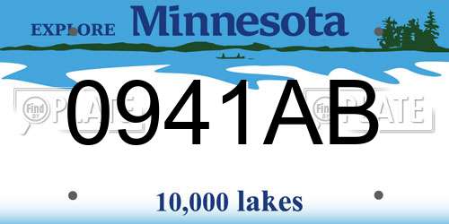 0941AB Minnesota License Plate