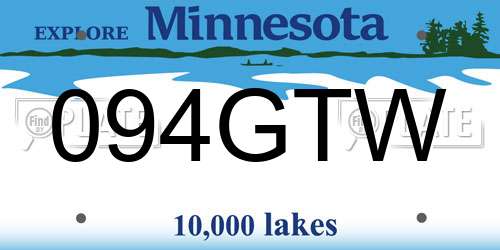 094GTW Minnesota License Plate