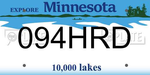 094HRD Minnesota License Plate