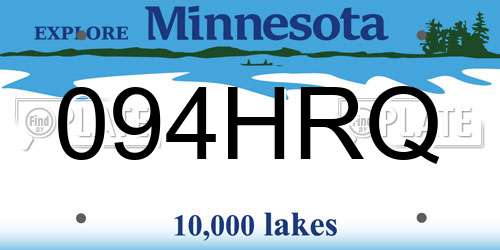 094HRQ Minnesota License Plate