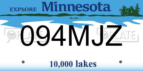 094MJZ Minnesota License Plate