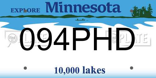 094PHD Minnesota License Plate