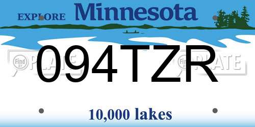 094TZR Minnesota License Plate