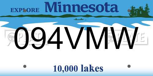 094VMW Minnesota License Plate