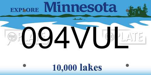 094VUL Minnesota License Plate