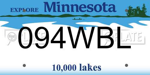 094WBL Minnesota License Plate