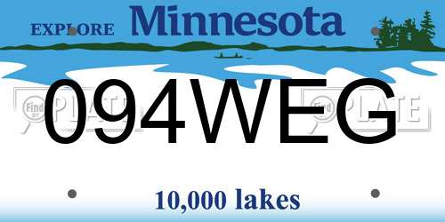 094WEG Minnesota License Plate