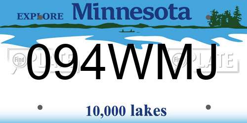 094WMJ Minnesota License Plate