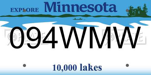 094WMW Minnesota License Plate