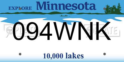 094WNK Minnesota License Plate