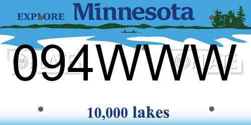 094WWW Minnesota License Plate
