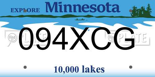 094XCG Minnesota License Plate