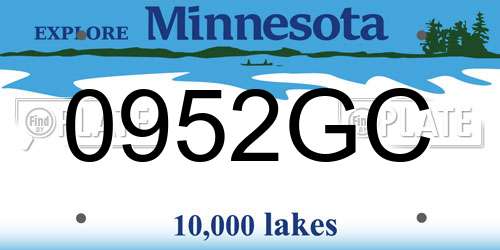0952GC Minnesota License Plate