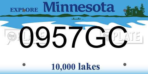 0957GC Minnesota License Plate