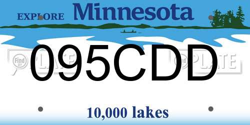 095CDD Minnesota License Plate