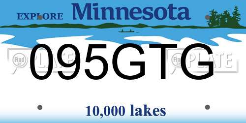 095GTG Minnesota License Plate