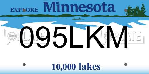 095LKM Minnesota License Plate