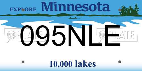 095NLE Minnesota License Plate